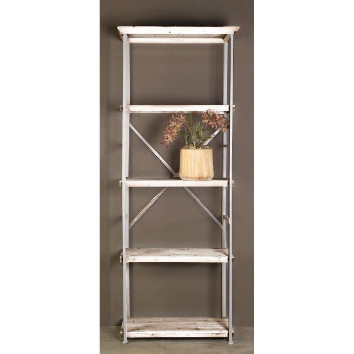 SCAFFALE 4 PIANI METALLO BIANCOLEGNO BIANCO 80X50 H210